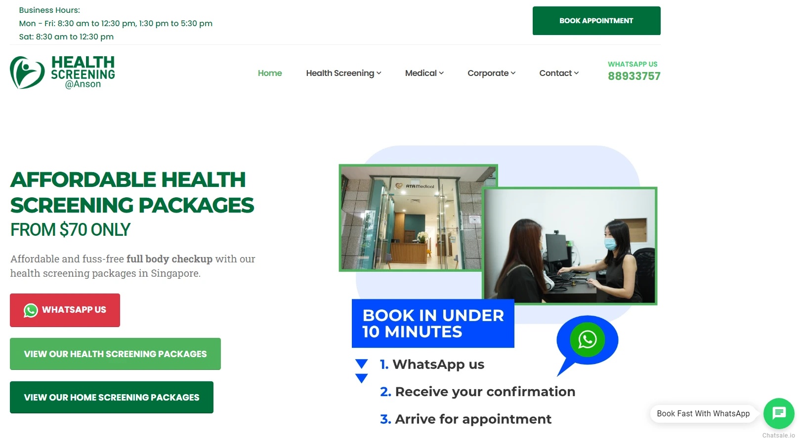 Home page of Health Screening Singapore (Anson Road) by ATA Medical – healthscreening.sg.
